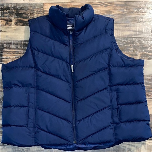 Lands End Navy Blue insulated vest size 2X - Picture 1 of 3